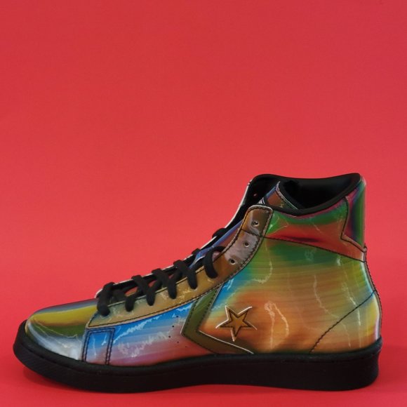 Converse Pro Leather High 'Spectrum' Iridescent Unisex Sneakers 170494C NWT - Picture 3 of 6